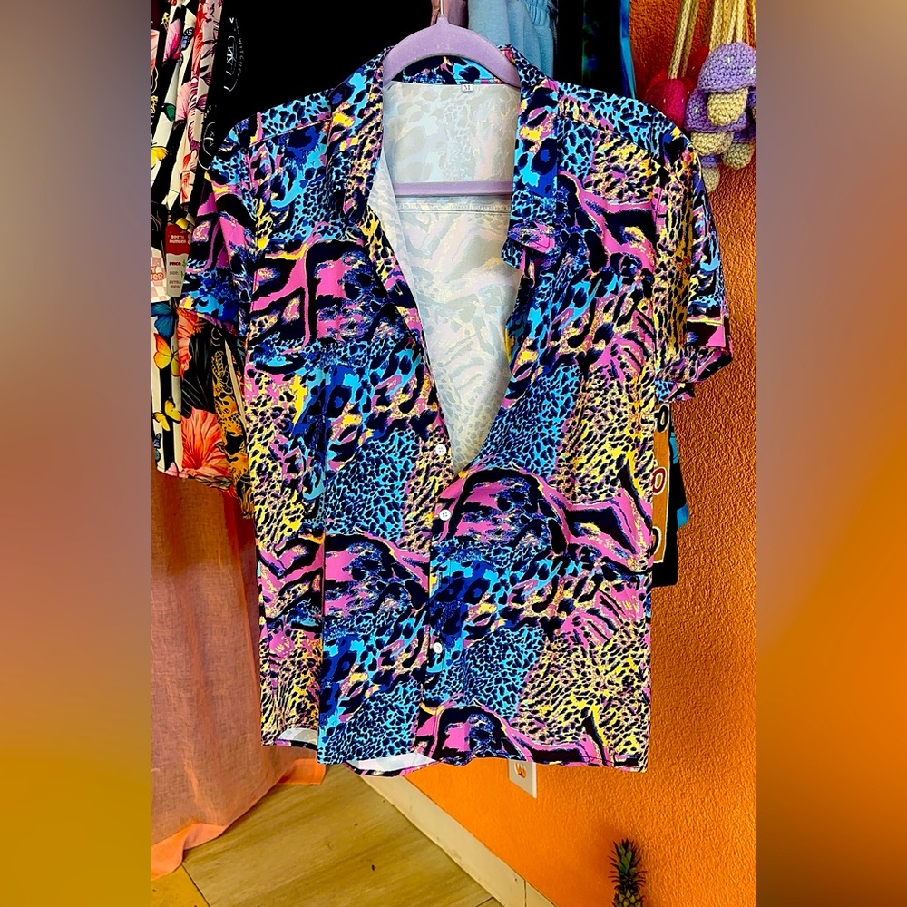 Vibrant Animal Print Blouse
